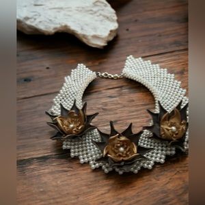 Bold and fabulous bib necklace and matching bracelet
